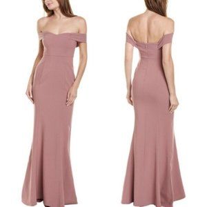 Likely Women's Pink Off The Shoulder Bartolli Mermaid Gown Dress $378 Size 8